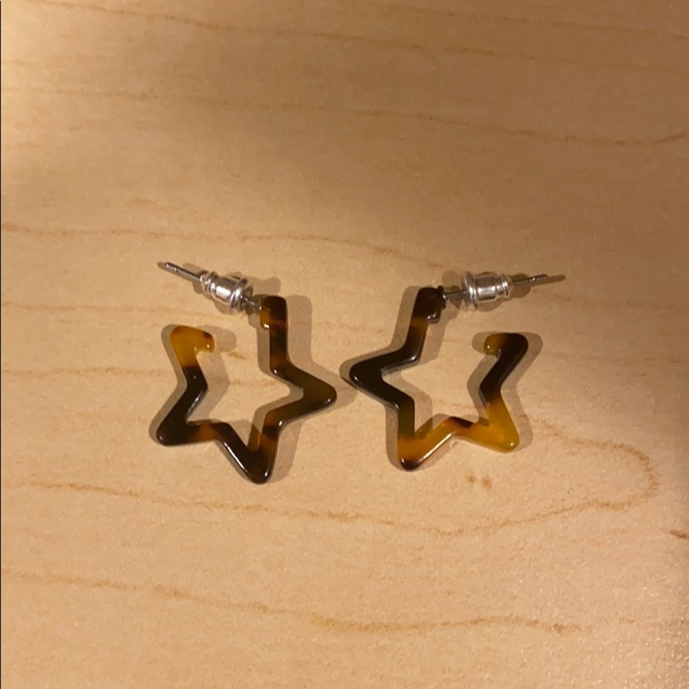Star hoop earings